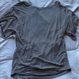 black and white striped flowy top